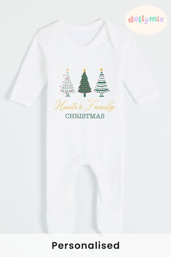 Personalised Christmas Tree Family Babygrow by Dollymix (Q22416) | £20.20