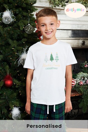 Personalised Christmas Tree Boys Family Pyjamas by Dollymix (Q22418) | £30