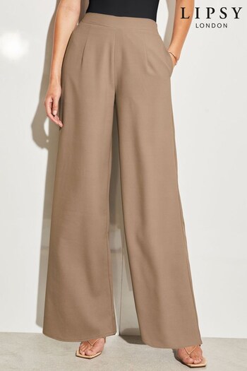 Lipsy Brown Wide Leg Tailored Trousers (Q22582) | £39
