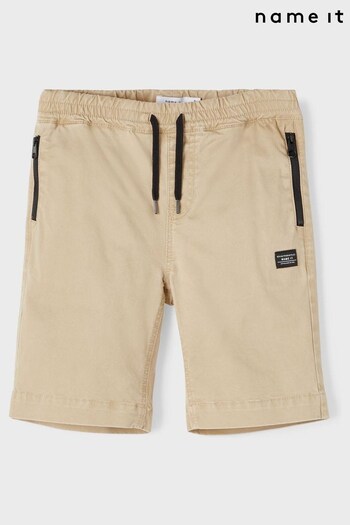 Name It Neutral Woven Cargo Shorts With Adjustable Waist (Q22653) | £10
