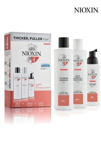 Nioxin 3-Part System 4 Loyalty Kit for Coloured Hair with Progressed Thinning (Q22786) | £61