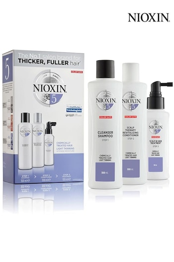 Nioxin 3-Part System 5 Loyalty Kit for Chemically Treated Hair with Light Thinning (Q22787) | £67
