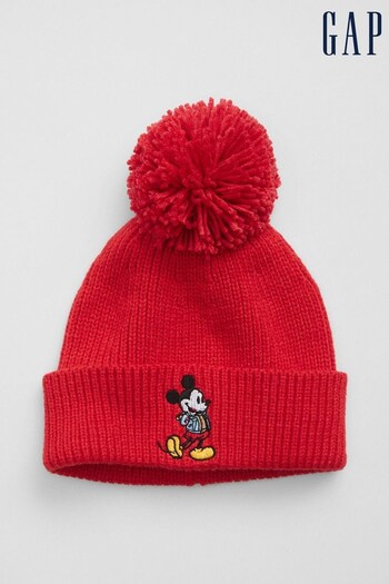 Gap Red Toddlers Disney Mickey Mouse Pom Beanie (Q22950) | £15