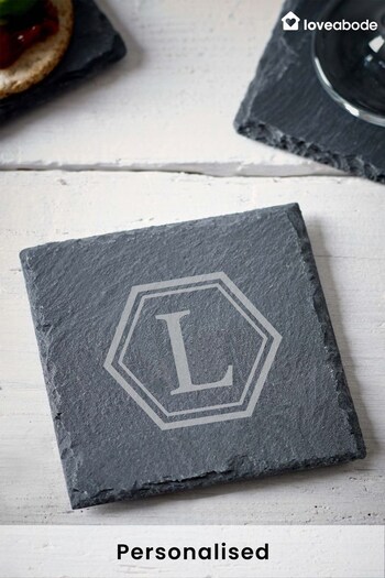 Personalised Hexagon Slate Coaster by Loveabode (Q23138) | £10