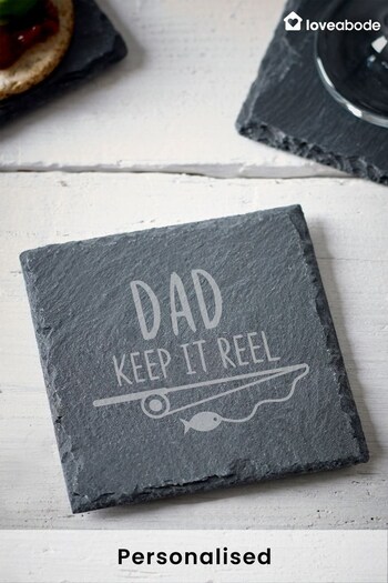 Personalised Fishing Slate Coaster by Loveabode (Q23139) | £10