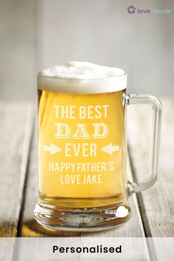 Personalised Best Dad Pint Glass by Loveabode (Q23152) | £20