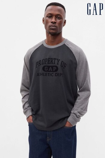 Gap Grey Athletic Logo Long Sleeve T-Shirt (Q23354) | £25