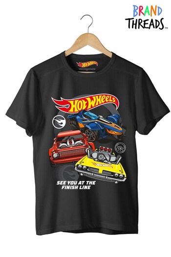 Brand Threads Black Hot Wheels T-Shirt (Q23832) | £13