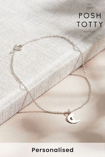 Personalised Crescent Moon Bracelet by Posh Totty (Q23875) | £27