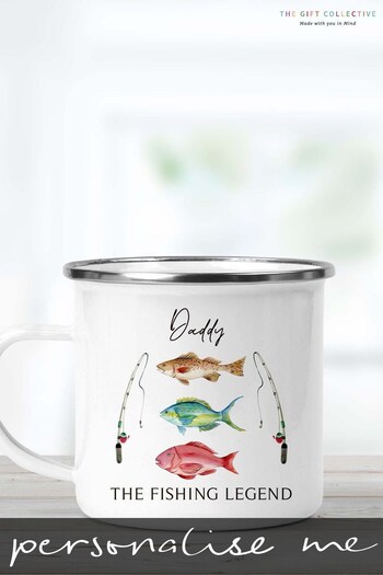 Personalised Fishing Legend Enamel Mug by The Gift Collective (Q23966) | £14
