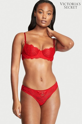 Victoria's Secret Lipstick Red Cheeky Lace Knickers (Q24250) | £14