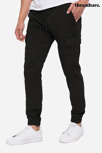 Threadbare Black Cuffed Cargo Trousers (Q24271) | £30