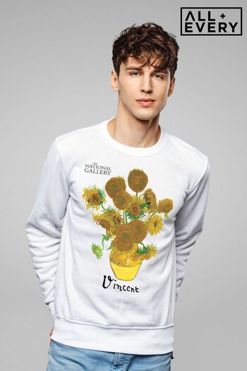 All + Every White The National Gallery Sunflowers Men's Sweatshirt (Q24289) | £36