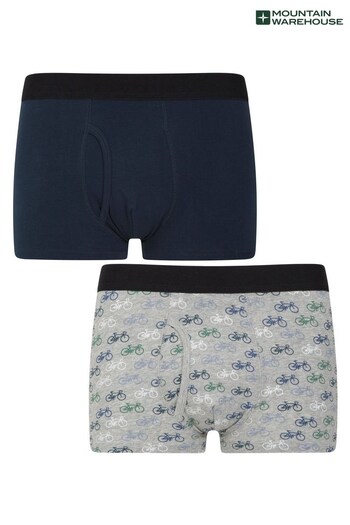 Mountain Warehouse Blue Mens Printed Boxers - 2 Pack (Q24503) | £29
