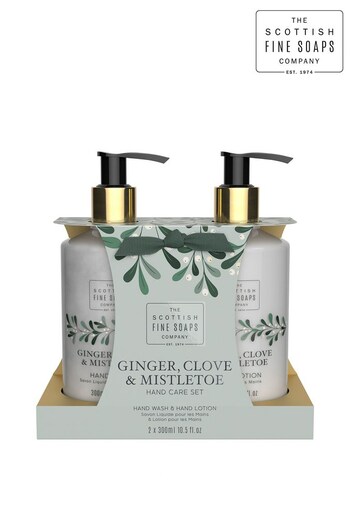 Scottish Fine Soaps Ginger, Clove & Mistletoe Hand Care Set 2x300ml Pump Bottles (Q24592) | £22