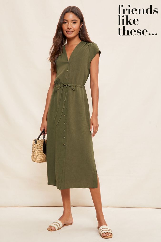 Buy Women s Shirt Dress Short Sleeve V Neck Dresses Online Next UK