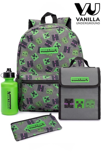Vanilla Underground Grey Minecraft Licensing 4 Piece Backpack Set (Q24821) | £31