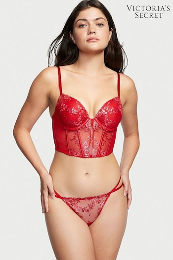 Victoria's Secret Lipstick Foil Red Corset Bra Top (Q24930) | £75