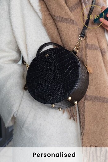 Personalised Leather Rosie Croc Circle Bag by LRM Goods (Q24954) | £76