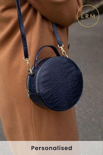 Personalised Leather Rosie Croc Circle Bag by LRM Goods (Q24955) | £76