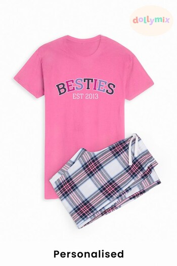 Personalised Besties Pyjamas for Girls by Dollymix (Q25745) | £30