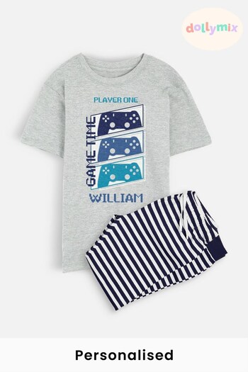 Personalised Player One Pyjamas for Men by Dollymix (Q25746) | £30