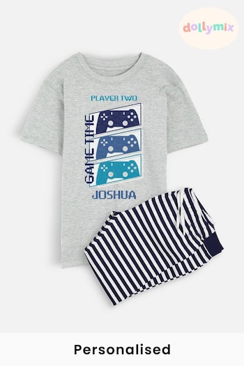 Personalised Player Two Pyjamas for Boys by Dollymix (Q25747) | £30