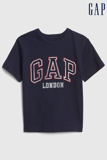 Gap Dark Blue Logo Logo Short Sleeve Crew Neck T-Shirt (Q25836) | £8
