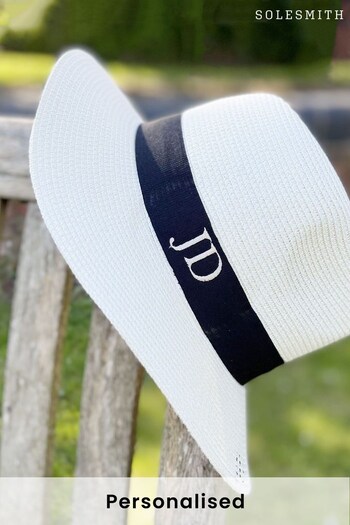 Personalised Monogram Embroidered Men's Straw Hat by Solesmith (Q25873) | £39.50