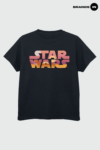 Brands In Black Star Wars Tatooine Suns Logo Girls Black T-Shirt by Brands In (Q26245) | £17