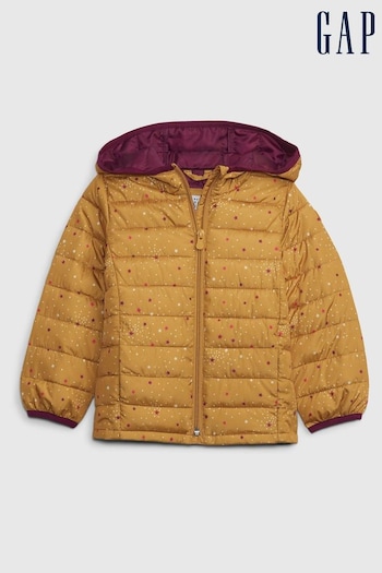 Gap Yellow Print Water Resistant Recycled Lightweight Puffer Jacket (Q26404) | £30