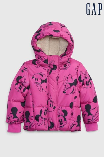 Gap Pink Disney Water Resistant Sherpa Lined Recycled Puffer Jacket (Q26416) | £50
