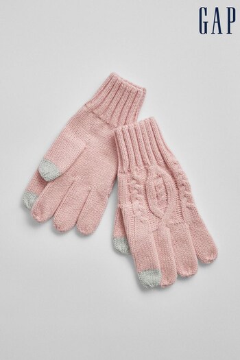 Gap Pink Cable-Knit Gloves (Q26564) | £12