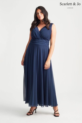 Scarlett & Jo Navy Nancy Marilyn Mesh Maxi Dress (Q26612) | £80