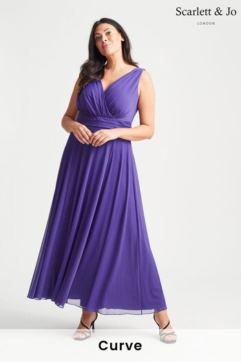 Scarlett & Jo Purple Nancy Marilyn Mesh Maxi Dress (Q26613) | £40