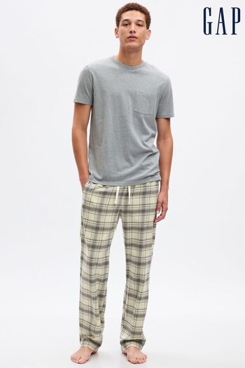 Gap Cream & Grey Flannel Check Pyjama Bottoms (Q26855) | £35