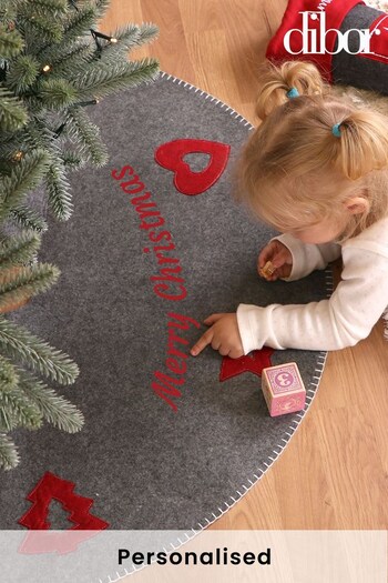 Personalised Nordic Heart Christmas Tree Skirt by Dibor (Q27207) | £21