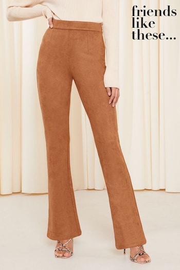 Friends Like These Camel Petite Faux Suede Wide Leg Trousers (Q27264) | £36