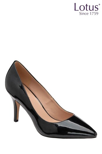 Lotus Footwear Black Patent Court Shoe (Q27282) | £65