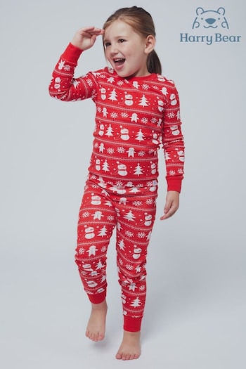 Harry Bear Red Christmas Pyjamas Snuggle Fit (Q27349) | £19