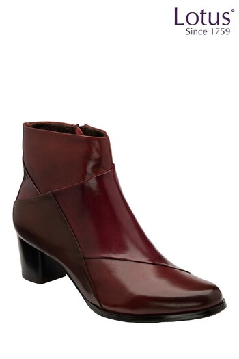 Lotus Footwear Red Multi-Leather Heeled Ankle Boots (Q27598) | £75