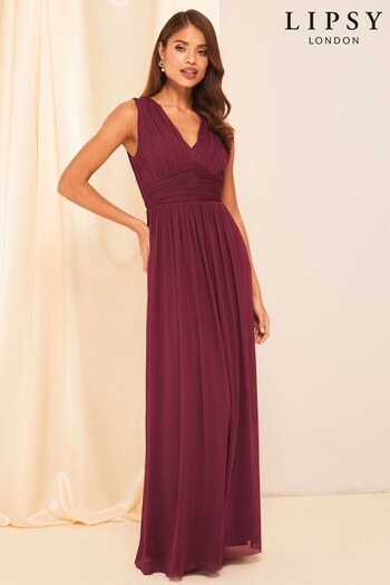Lipsy Red Empire Sleeveless Bridesmaid Maxi Dress (Q27763) | £94