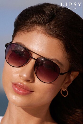 Lipsy Black Aviator Sunglasses (Q27800) | £15
