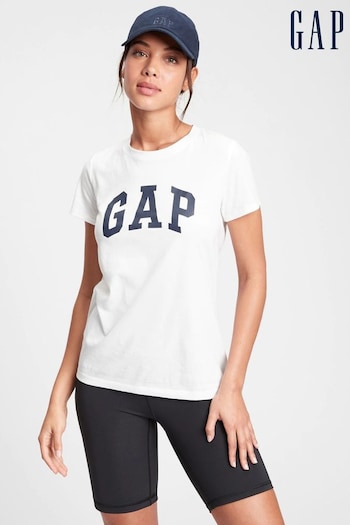 Gap White Graphic Logo Short Sleeve Crew Neck T-Shirt (Q27845) | £14