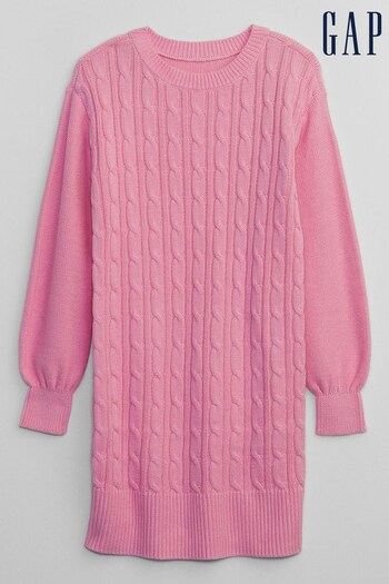 Gap Pink Cable-Knit Long Sleeve Jumper Dress (Q28299) | £30