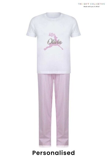 Personalised Stag Pyjamas by The Gift Collective - Girls (Q28345) | £24