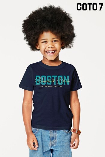 Coto7 French Navy Boston Baseball Club Authentic Edition Kids T-Shirt (Q28376) | £18