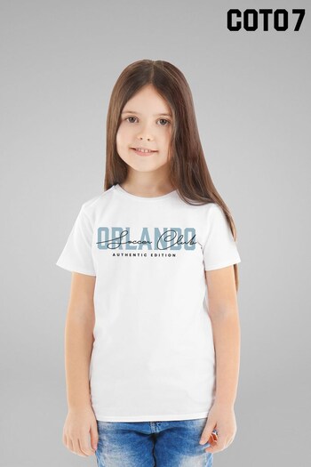 Coto7 White Orlando Soccer Club Authentic Edition Kids T-Shirt (Q28377) | £18