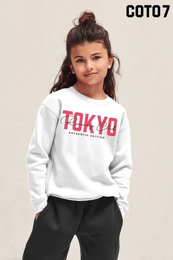 Coto7 White Tokyo Running Club Authentic Edition Kids Sweatshirt (Q28379) | £23