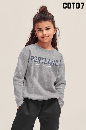 Coto7 Heather Grey Portland Basketball Club Authentic Edition Kids Sweatshirt (Q28380) | £23